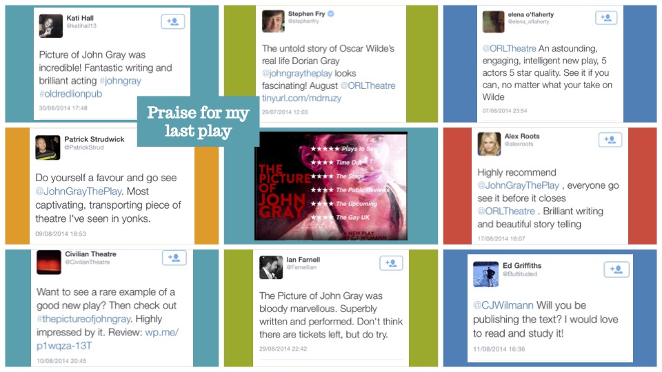 Praise for The Picture of John Gray — montage of tweets and reviews